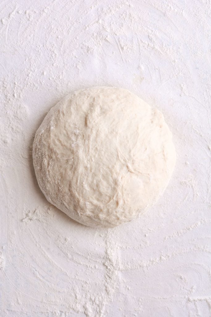 No knead crusty bread shaped ready to bake