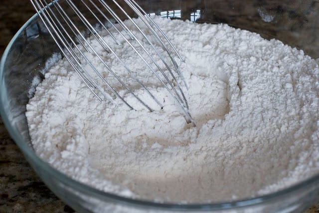 Whisking flour mixture