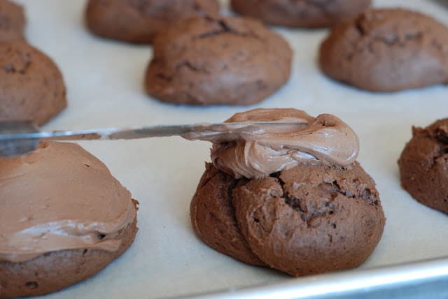 Icing chocolate drop cookies