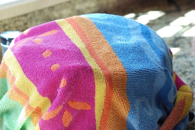 Towel covering ice cream maker