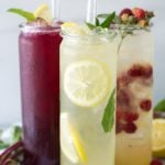 Lemonade and raspberry lemonade in tall glasses