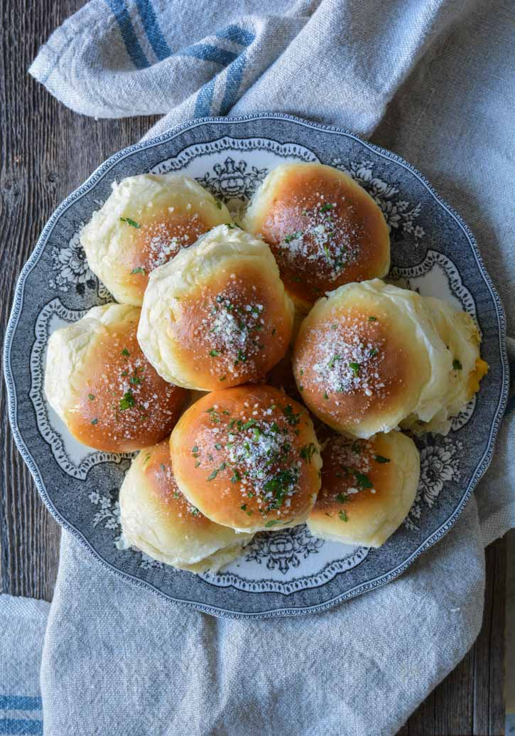 Cheddar Cheese Rolls arranged on a plate