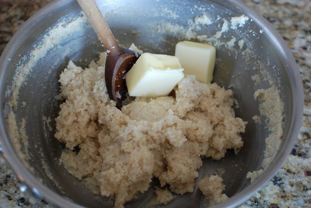 Butter stirring into cooked farina