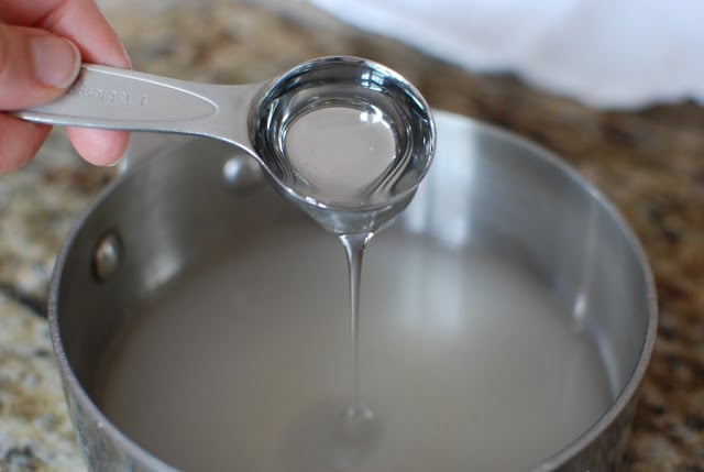 corn syrup on measuring spoon