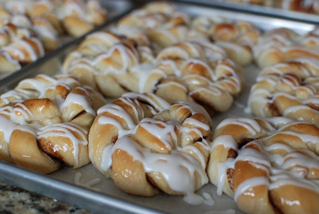 baking sheet will glazed cinnamon twists