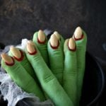 Creepy Witch Finger Cookies standing in bowl