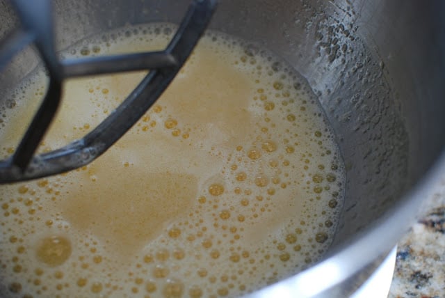 Butter mixture in mixing bowl
