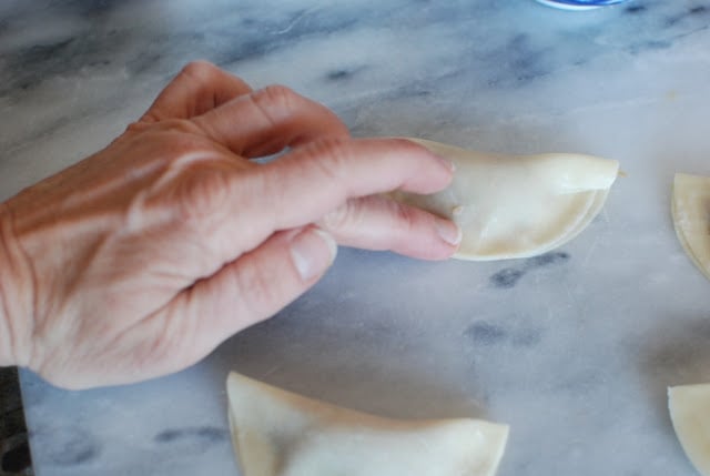 gyoza folded in half