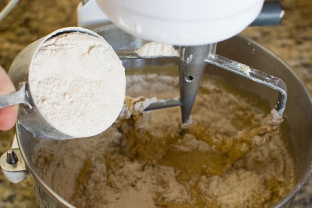 flour added to mixer