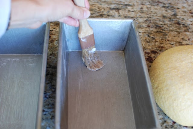 greasing bread pans