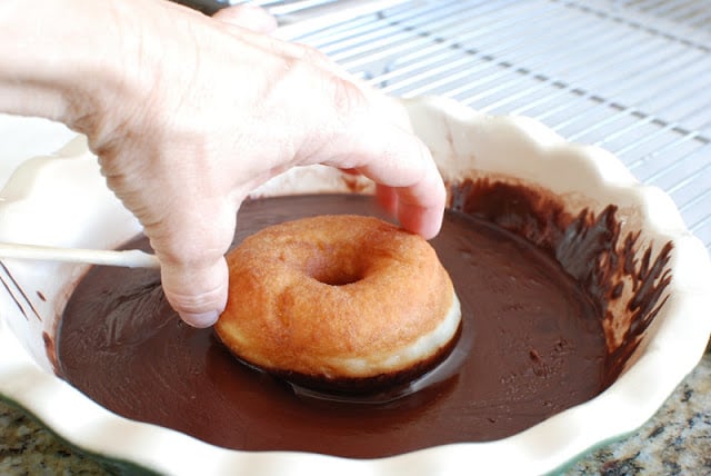 Spudnut in chocolate glaze