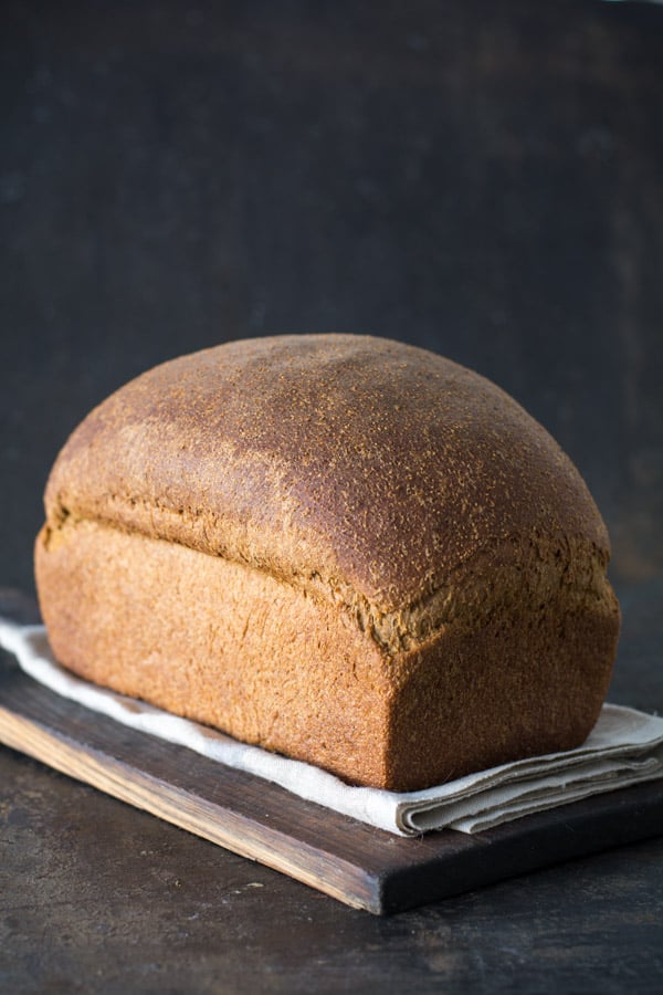 Bread on cutting board