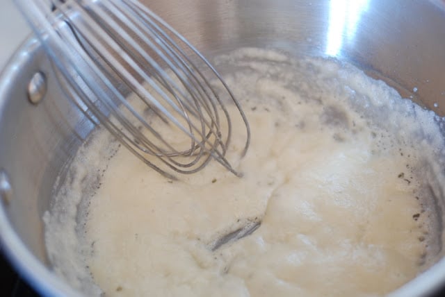 whisking flour and butter