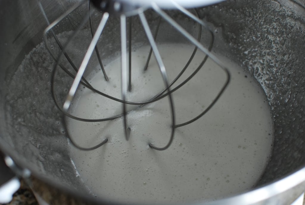 Electric mixer whipping meringue