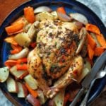 Roasted chicken with root vegetables