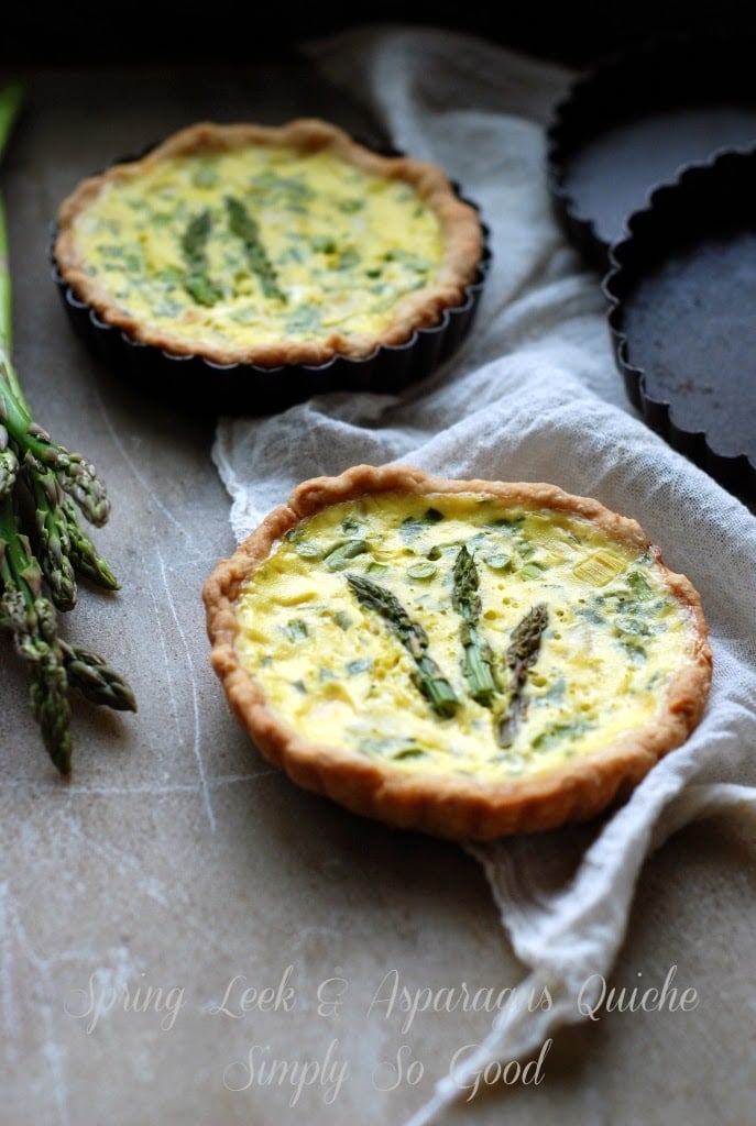 baked asparagus quiche tarts