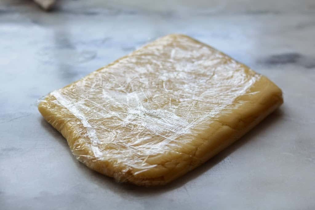 cookie dough wrapped in plastic wrap