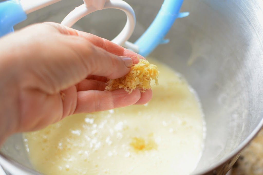 lemon zest added to cake batter