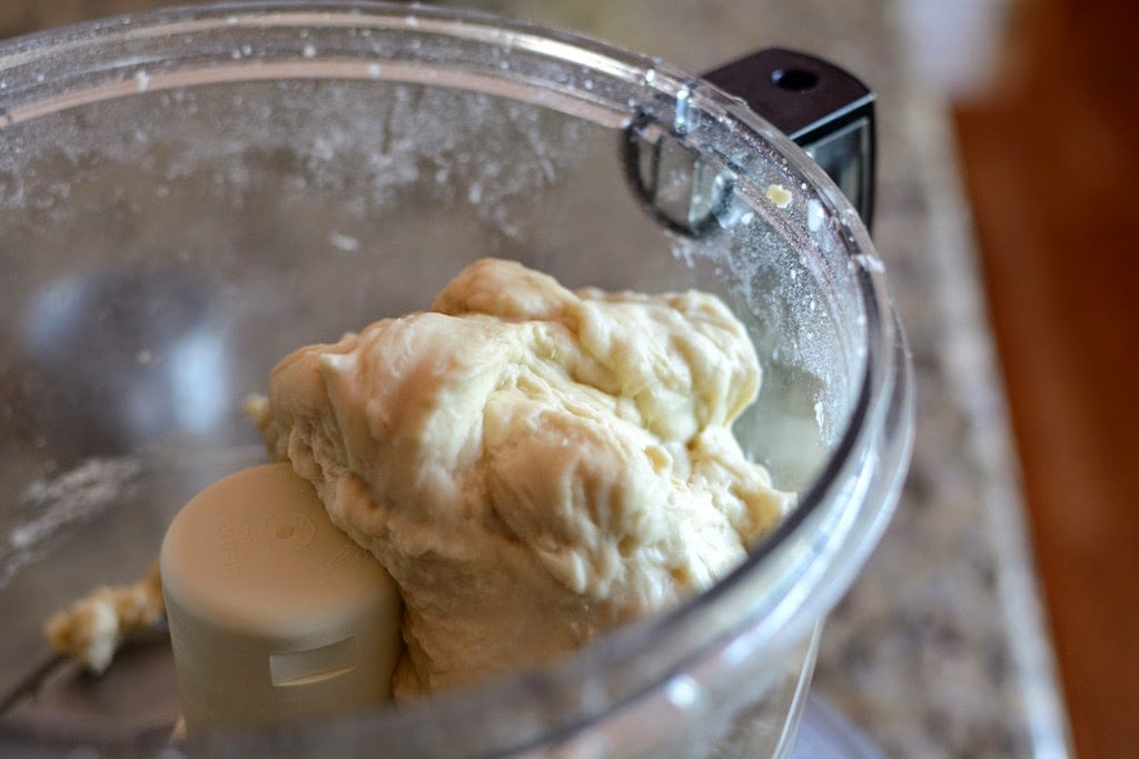 brioche dough formed in a food processor