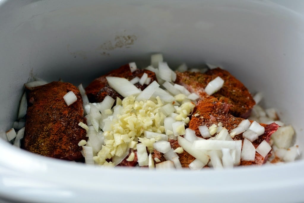 Beef in crockpot with spices