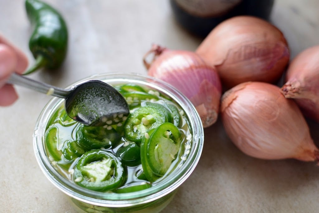 pickled jalapeno's in bowl