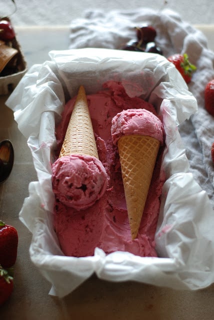 Strawberry Cherry Coriander Ice Cream