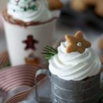 hot chocolate whipped cream star cookie