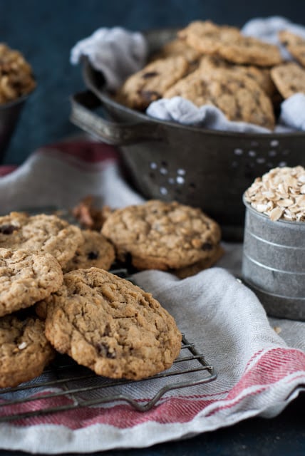 Oatmeal cookies on cookie rack