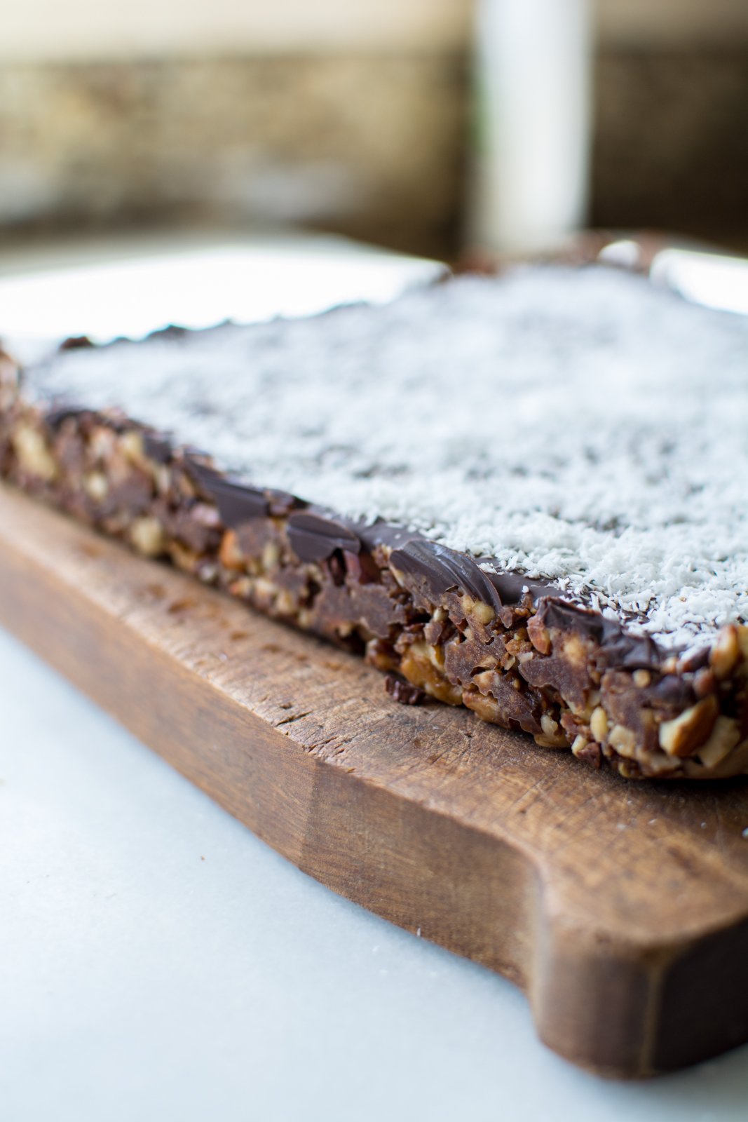 nut bars on cutting board