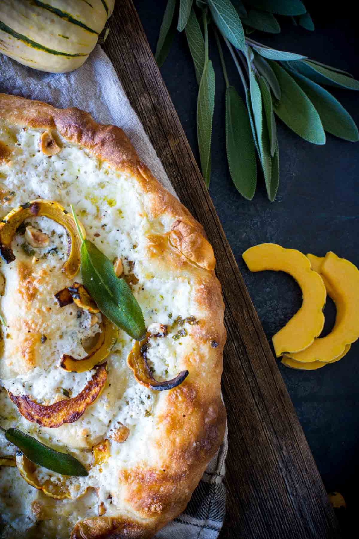 Delicata Squash Sage Burrata Pizza