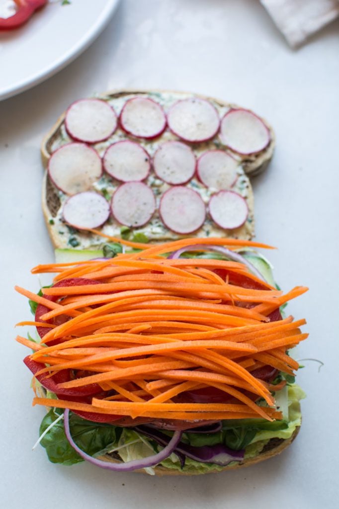 California veggie sandwich with fresh herb mayo