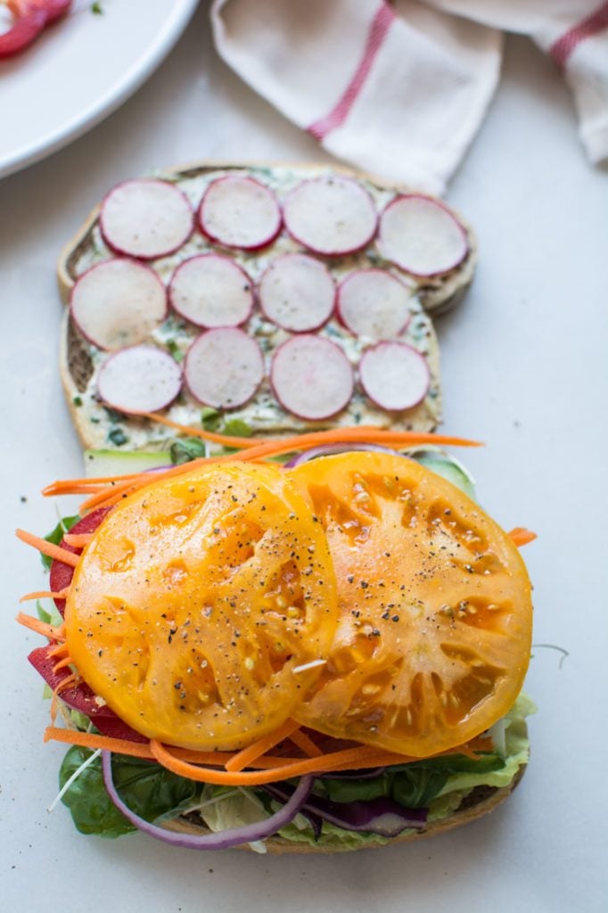 California veggie sandwich with fresh herb mayo