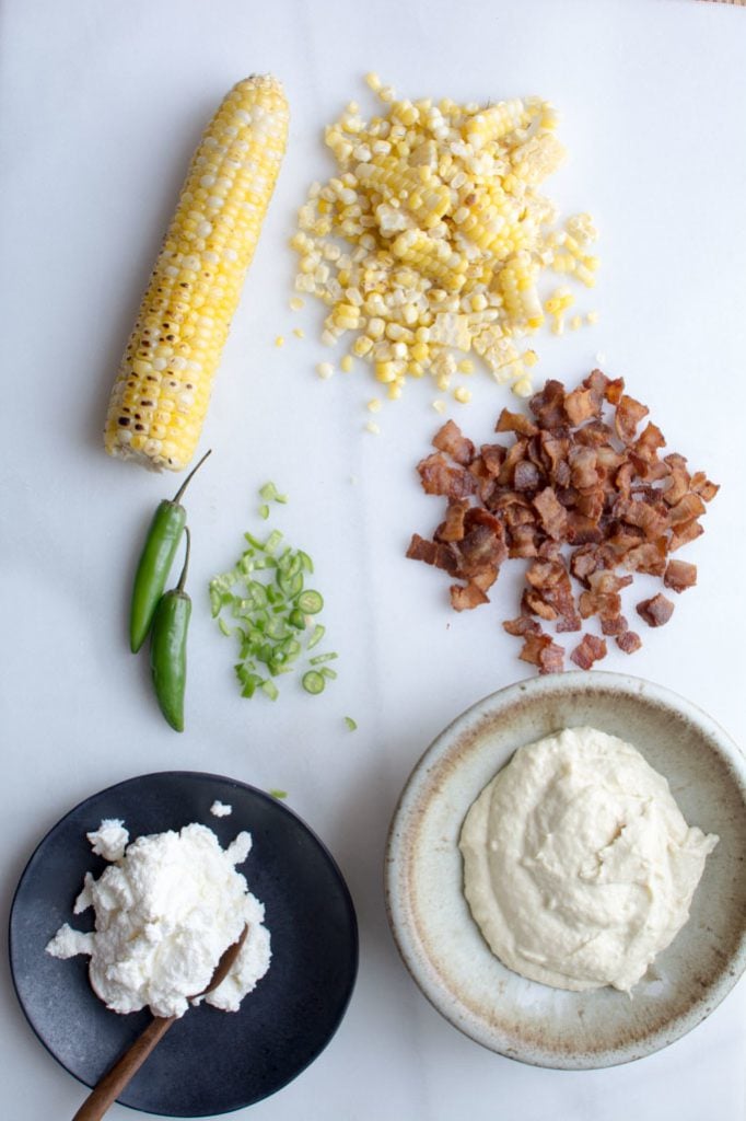 Sweet Roasted Corn Bacon and Burrata Pizza