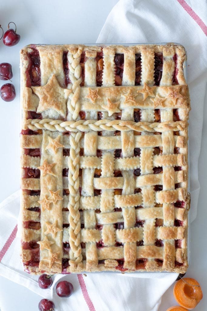 Cherry Apricot Slab Pie