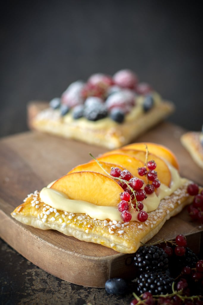 Berry Puff Pastry Tarts with Pastry Cream