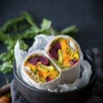 Beet wraps in a bowl