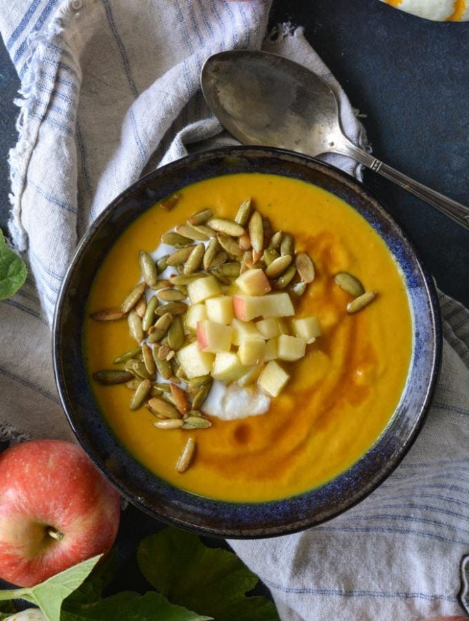 Pumpkin Apple Soup in a bowl