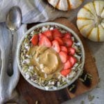 Smoothie Bowl with strawberries and coconut