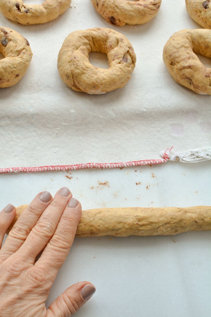 rolling pumpkin bagels