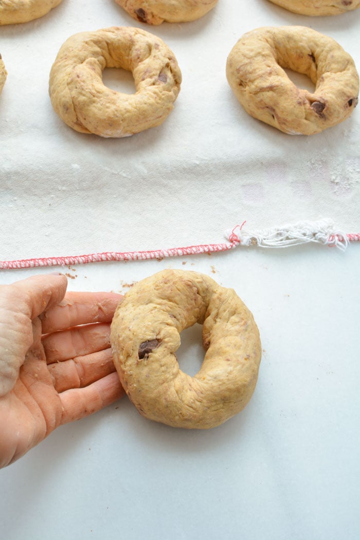 shaped pumpkin bagel