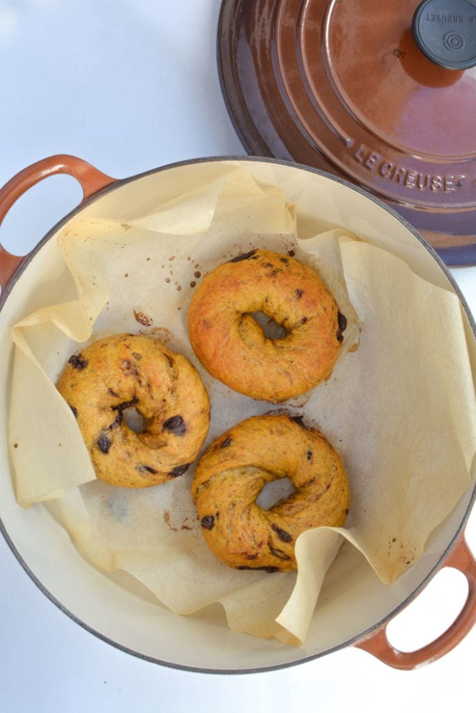 baking pumpkin bagels