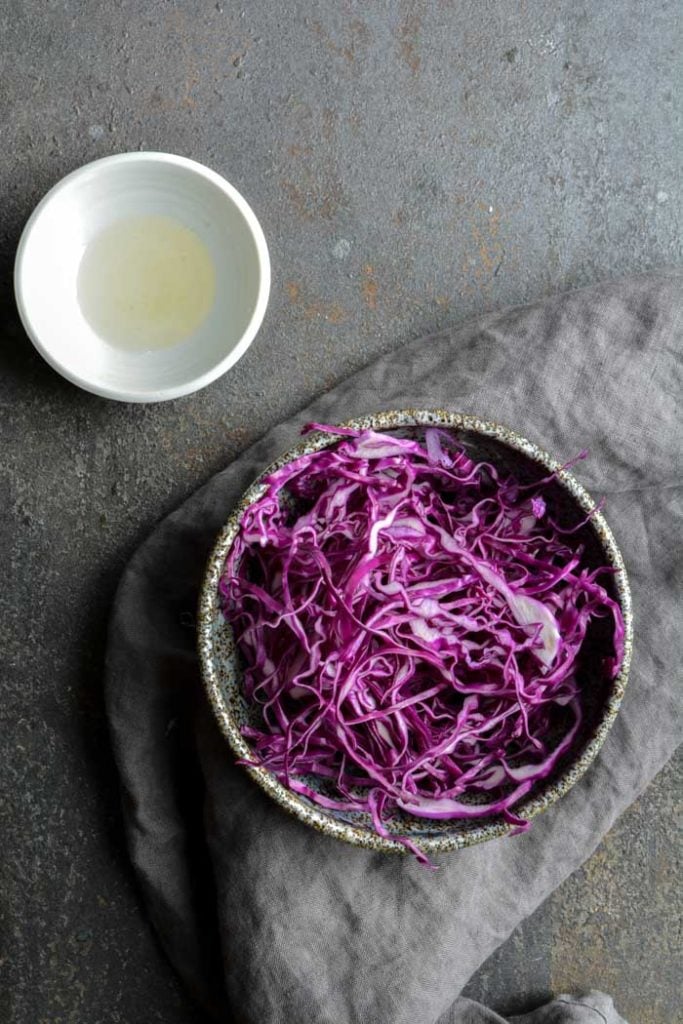 purple cabbage in a bowl