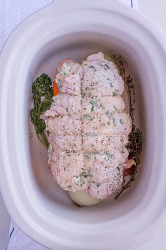 Herbed turkey breast crockpot.