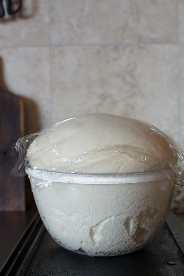 dough rising in bowl