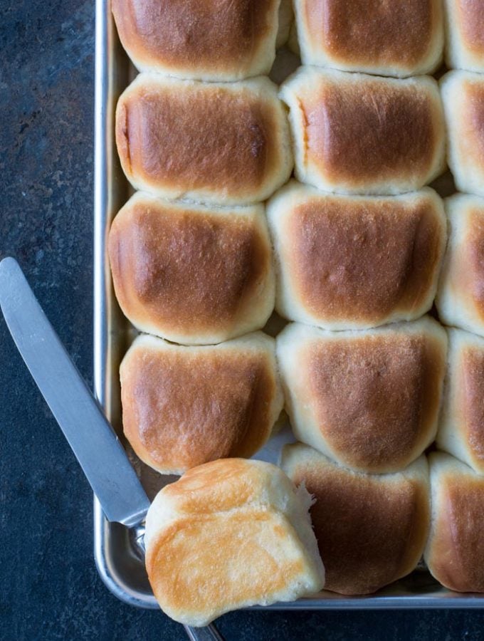 Rolls baked on baking sheet