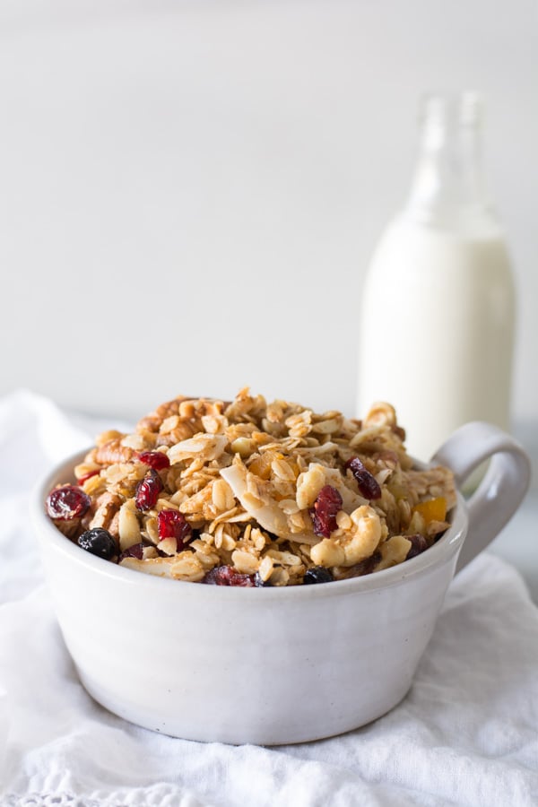 granola milk in bottle