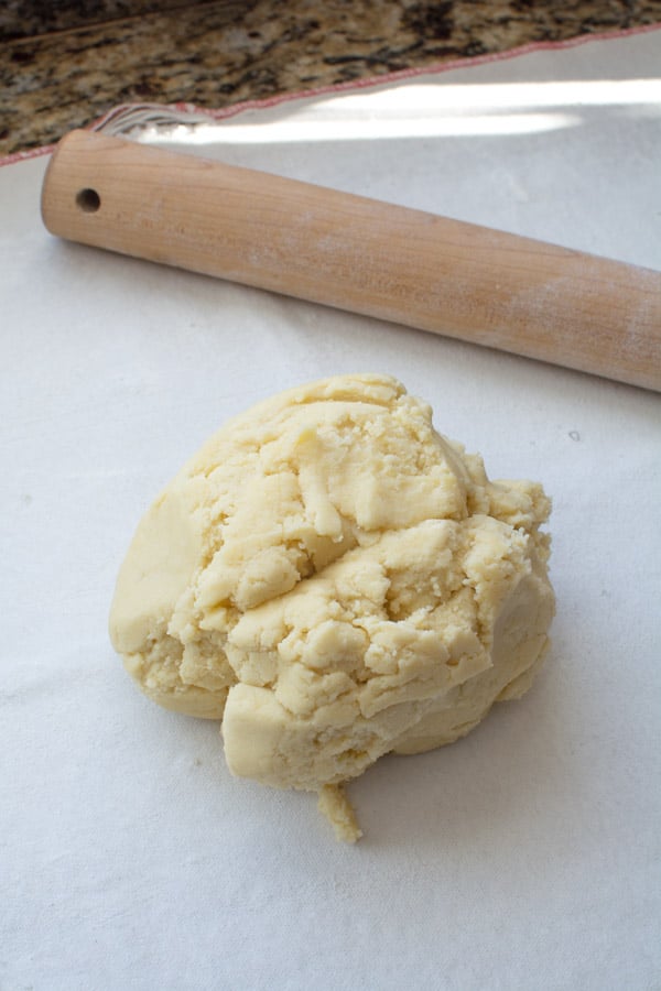 cookie dough on floured board