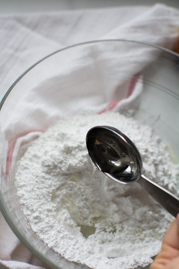 icing ingredients in a bowl