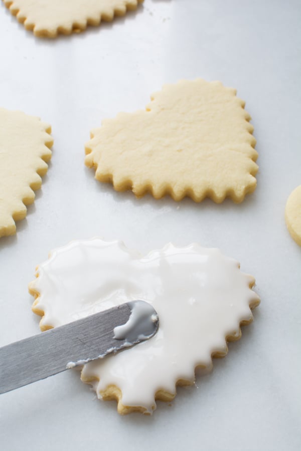 Icing heart sugar cookie