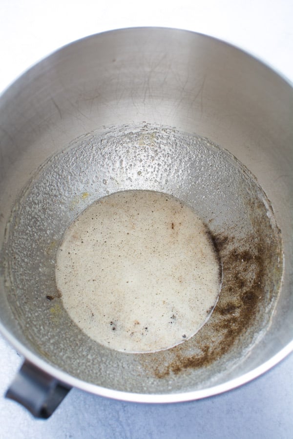 eggs, sugar, salt, cardamom in mixing bowl